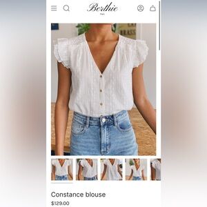 Berthie Constance white eyelet blouse NWT